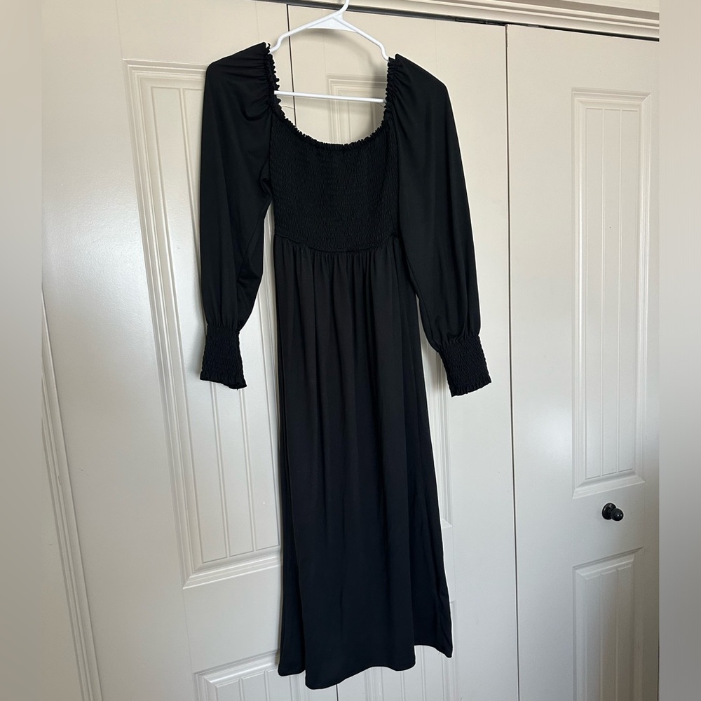 Velvet Torch Smocked Midi Dress